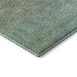 HomeRoots 9' X 12' Teal and Taupe Striped Area Rug - Durable, Washable, UV-Protected, Non-Slip Design for Homes 692792