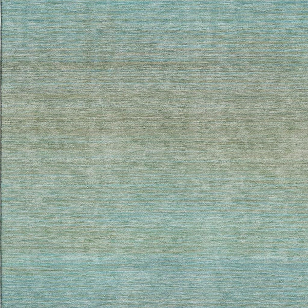 HomeRoots 9' X 12' Teal and Taupe Striped Area Rug - Durable, Washable, UV-Protected, Non-Slip Design for Homes 692792