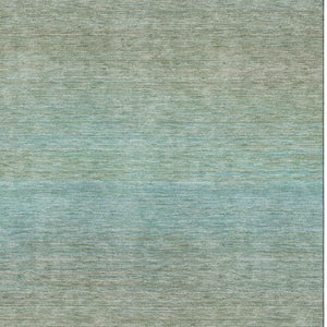 HomeRoots 10' Teal & Taupe Striped Washable Area Rug – Durable, Stain Resistant, UV Protected for High-Traffic Spaces 692793