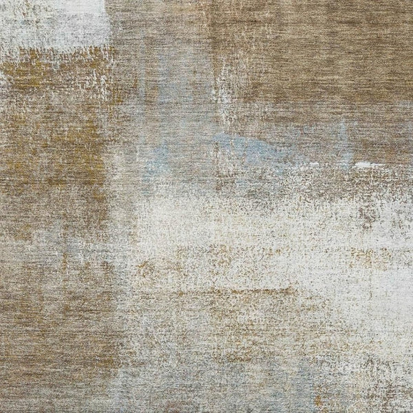 HomeRoots 10' X 14' Contemporary Coffee Ivory & Blue Abstract Area Rug - Washable, UV Protected, Stain Resistant 692799