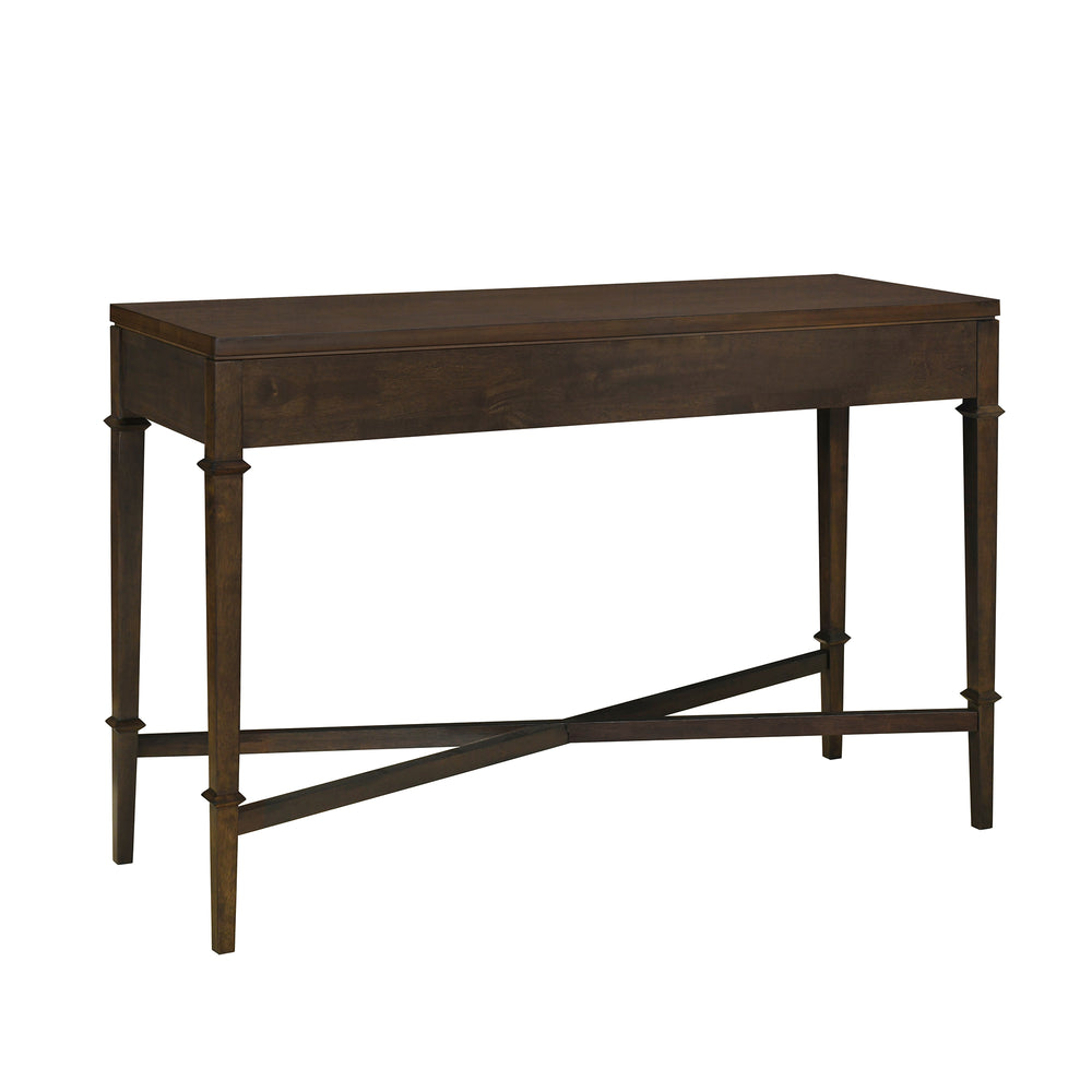 JLA Home Martha Stewart - Fluted Two-Drawer Console Table — Lily Pond Smoky Brown Finish, Antique Brass Hardware, Compact Storage Elegance MT120-1191