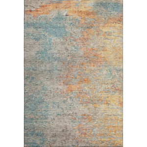 HomeRoots 10' Teal Peach & Gold Abstract Washable Area Rug – Durable, Stain-Resistant, UV Protected Elegance 692811