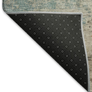 HomeRoots 10' Teal Peach & Gold Abstract Washable Area Rug – Durable, Stain-Resistant, UV Protected Elegance 692811