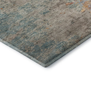 HomeRoots 10' Teal Peach & Gold Abstract Washable Area Rug – Durable, Stain-Resistant, UV Protected Elegance 692811