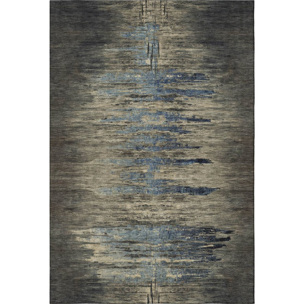 HomeRoots 5' X 8' Coffee and Navy Abstract Washable Area Rug – UV Protected, Durable, Stylish for Any Room! 692813