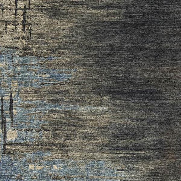 HomeRoots 9' X 12' Coffee & Navy Abstract Area Rug - Washable, Stain-Resistant, UV Protected for Busy Homes 692816