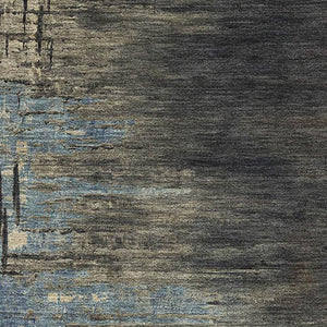 HomeRoots 10' X 14' Stylish Coffee and Navy Blue Abstract Washable Area Rug with UV Protection for Modern Homes 692817