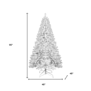 HomeRoots 7' Full White Spruce Christmas Tree - Elegant, Low-Maintenance Design for a Modern Holiday Look 90 692825