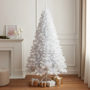 HomeRoots 7' Full White Spruce Christmas Tree - Elegant, Low-Maintenance Design for a Modern Holiday Look 90 692825