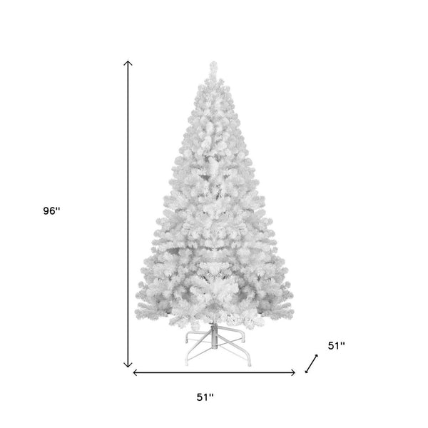 HomeRoots 7' Full White Spruce Christmas Tree - Elegant, Low-Maintenance Design for a Modern Holiday Look 96 692826
