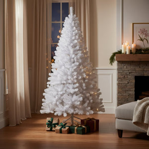 HomeRoots 7' Full White Spruce Christmas Tree - Elegant, Low-Maintenance Design for a Modern Holiday Look 96 692826