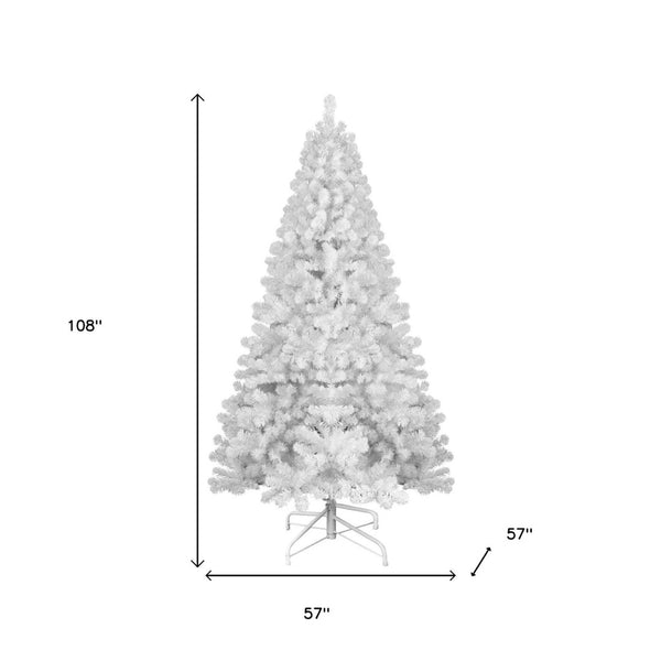 HomeRoots 9' White Full Spruce Christmas Tree - Elegant Holiday Centerpiece with Realistic Branches & Easy Setup 108 692827