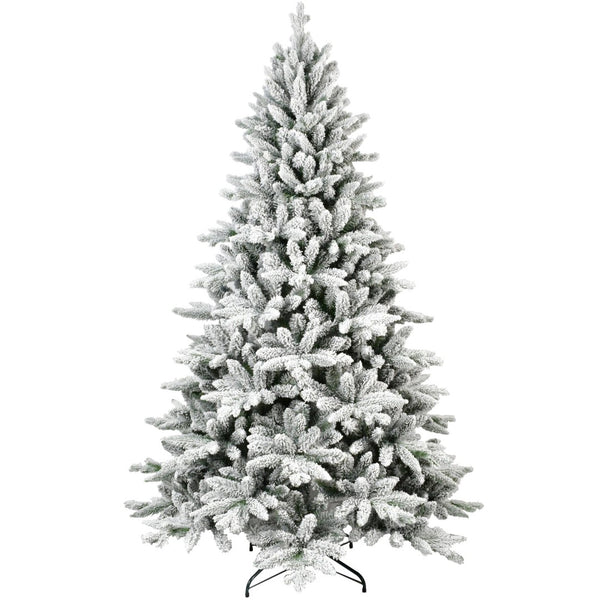 HomeRoots 6' Full Flocked Spruce Christmas Tree - Create a Stunning Winter Wonderland in Your Home Decor! 72 692829