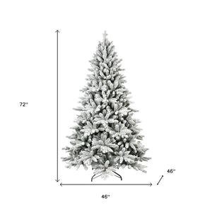 HomeRoots 6' Full Flocked Spruce Christmas Tree - Create a Stunning Winter Wonderland in Your Home Decor! 72 692829