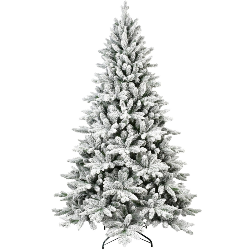 HomeRoots 7' Flocked Spruce Christmas Tree - Realistic Snow-Kissed Design for a Timeless Holiday Experience 84 692830