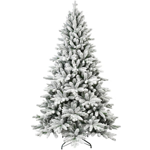 HomeRoots 7' Flocked Spruce Christmas Tree - Realistic Snow-Kissed Design for a Timeless Holiday Experience 84 692830