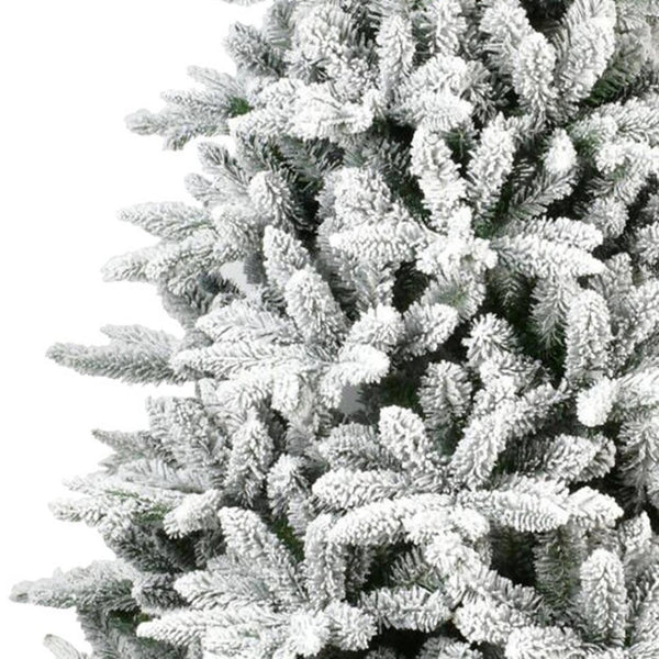 HomeRoots 7' Flocked Spruce Christmas Tree - Realistic Snow-Kissed Design for a Timeless Holiday Experience 84 692830
