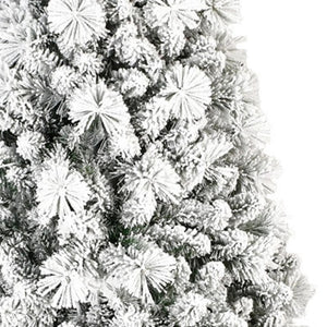 HomeRoots 6' Slender Flocked Pine Christmas Tree - Elegant Snow-Dusted Design for Space-Saving Holiday Decor 96 692836