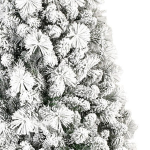 HomeRoots 9' Elegant Slender Flocked Pine Christmas Tree – Chic, Space-Saving Design for Your Holiday Decor 108 692837