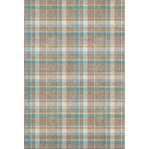 HomeRoots 10' Washable Taupe Ivory Teal Plaid Area Rug with UV Protection - Durable, Stylish, Pet-Friendly Décor 692844
