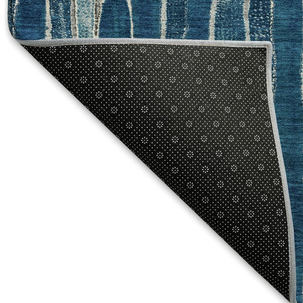 HomeRoots 10' Blue and Ivory Striped Washable Area Rug - UV Protected, Stain Resistant, Durable for Indoor/Outdoor Use 692850