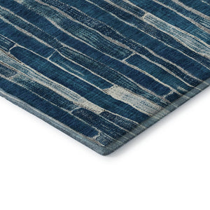 HomeRoots 10' Blue and Ivory Striped Washable Area Rug - UV Protected, Stain Resistant, Durable for Indoor/Outdoor Use 692850