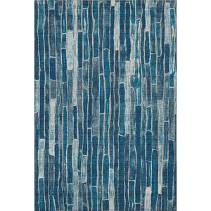 HomeRoots 10' Blue and Ivory Striped Washable Area Rug - UV Protected, Stain Resistant, Durable for Indoor/Outdoor Use 692850