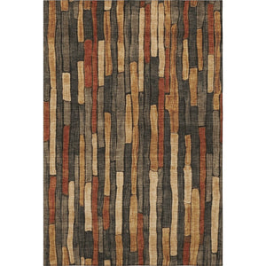 HomeRoots 9' X 12' Stylish Coffee Rust & Copper Striped Area Rug - Durable, Washable, UV Protected for Any Space 692855
