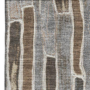 HomeRoots 5' X 8' Pewter Gray & Silver Striped Area Rug – Washable, UV-Protected, Perfect for Busy Homes! 692876