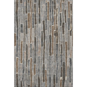 HomeRoots 5' X 8' Pewter Gray & Silver Striped Area Rug – Washable, UV-Protected, Perfect for Busy Homes! 692876