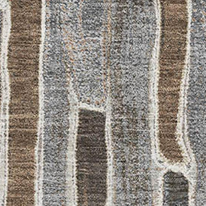 HomeRoots 8' Pewter Gray & Silver Striped Washable Area Rug – Durable, Stain Resistant, UV Protected, Soft Style 692878