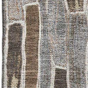 HomeRoots 9' Stylish Pewter Gray & Silver Striped Washable Area Rug - UV Protected, Stain-Resistant, Durable Design 692879