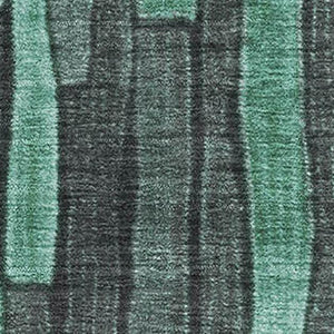 HomeRoots 5' X 8' Sage Gray & Teal Striped Area Rug - Washable, UV-Protected, Durable & Stylish for Every Room 692882