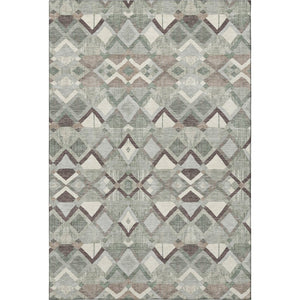 HomeRoots 9' X 12' Stylish Sage Ivory Taupe Geometric Area Rug - Washable, UV Protected, Durable for Any Space 692903