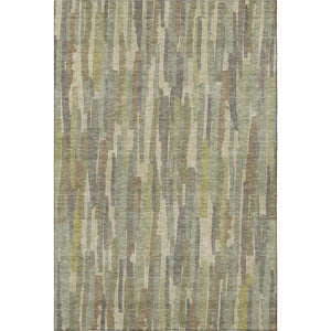 HomeRoots 8' Artichoke Green Copper Striped Washable Area Rug – Durable, Stylish, UV Protected for High-Traffic Use 692926