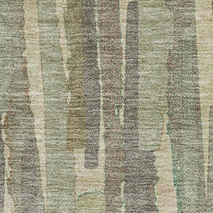 HomeRoots 10' X 14' Artichoke Green Striped Washable Area Rug with UV Protection for Family-Friendly Spaces 692928