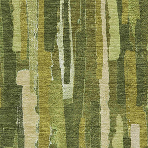 HomeRoots 5' X 8' Green And Ivory Striped Washable Area Rug - Durable, Stain-Resistant, UV Protected Design! 692930