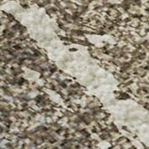 HomeRoots 8' Striped Washable Area Rug in Ivory Gray Brown - Durable, UV-Protected, Easy-Care Design for Homes 692938