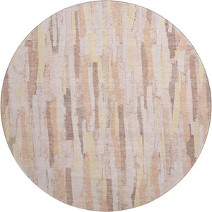 HomeRoots 8' X 8' Colorful Striped Round Rug with UV Protection – Stain-Resistant, Washable & Durable Design 692949