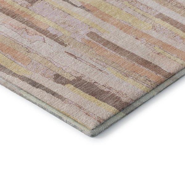 HomeRoots 8' X 8' Colorful Striped Round Rug with UV Protection – Stain-Resistant, Washable & Durable Design 692949