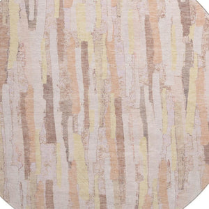HomeRoots 8' X 8' Colorful Striped Round Rug with UV Protection – Stain-Resistant, Washable & Durable Design 692949