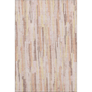 HomeRoots 8' Washable Striped Area Rug in Pink, Yellow & Peach - UV Protected, Stain Resistant, Non-Slip Design 692950
