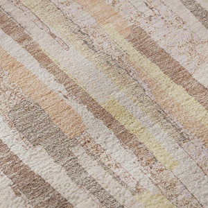 HomeRoots 8' Washable Striped Area Rug in Pink, Yellow & Peach - UV Protected, Stain Resistant, Non-Slip Design 692950