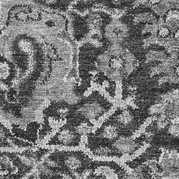 HomeRoots 5' X 8' Gray Silver Charcoal Damask Area Rug – Stylish, Washable, UV-Protected & Stain-Resistant! 692972