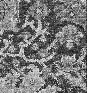 HomeRoots 8' Elegant Gray Silver Charcoal Damask Washable Area Rug – Stain Resistant, UV Protected, Stylish! 692974