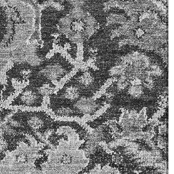 HomeRoots 10' X 14' Stylish Gray Silver Damask Area Rug - Washable, UV Protected, Perfect for High-Traffic Homes 692976