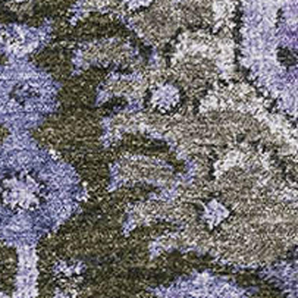 HomeRoots 5' Elegant Purple Gray Silver Damask Area Rug - Washable, Stain-Resistant, UV Protected & Durable 692978