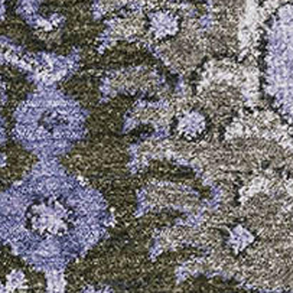 HomeRoots 10' Stylish Purple Gray Silver Damask Area Rug - Washable, UV Protected, Perfect for Family Spaces! 692982