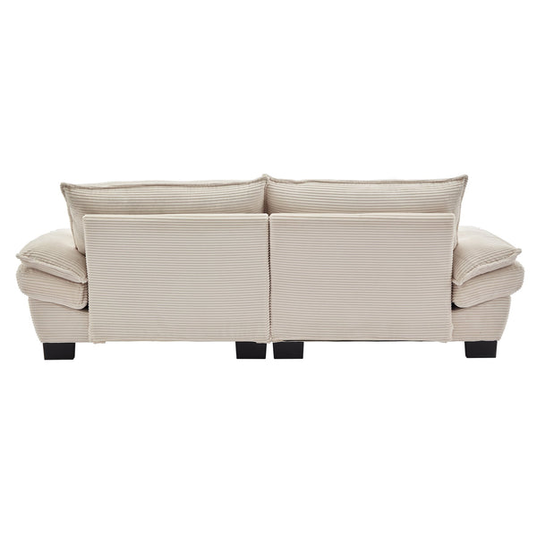 English Elm Corduroy Stylish Sleeper Sofa Loveseat with Dual-Layer Cushions & Two Support Pillows, Sturdy Frame Beige W676P184129