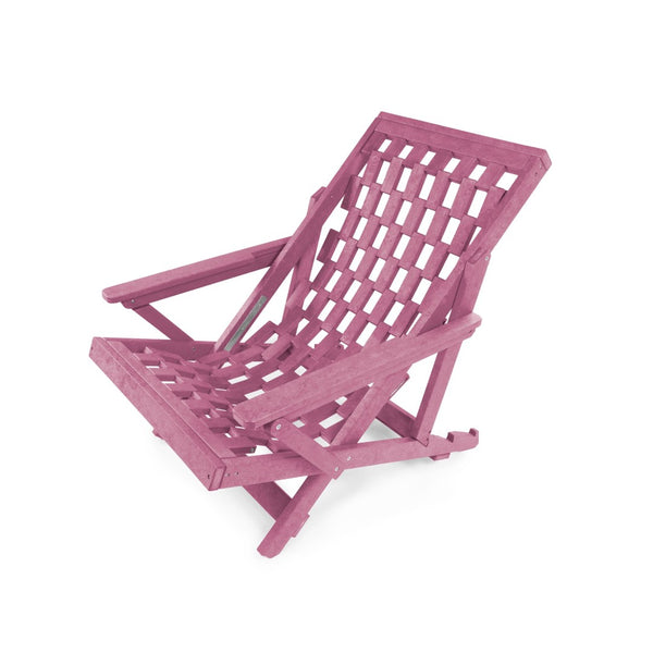 English Elm Pinecrest Outdoor Folding Lounge Chair Recycled Hdpe Reclining Patio Seat with Cushion Burgundy B2745P409695